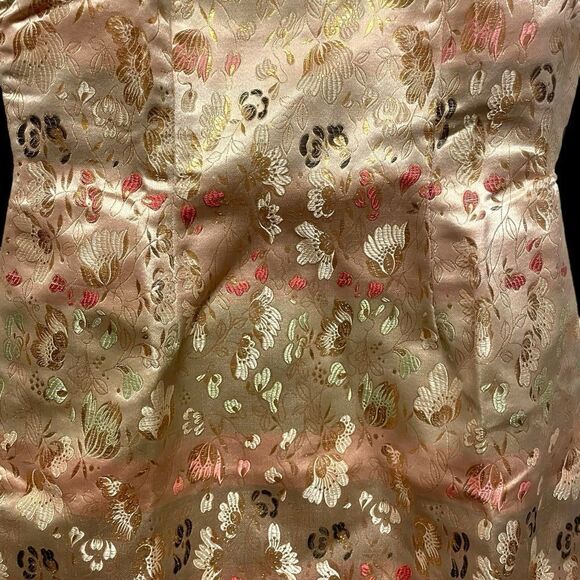 Vintage 60’s Styles Tailors Satin Floral Qipao Cheongsam Dress - Picture 3 of 7